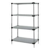 Quantum WRS4-86-1842SS Solid Shelving Starter Kit 42"W X 18"D X 86"H 600 800 Lb. Capacity