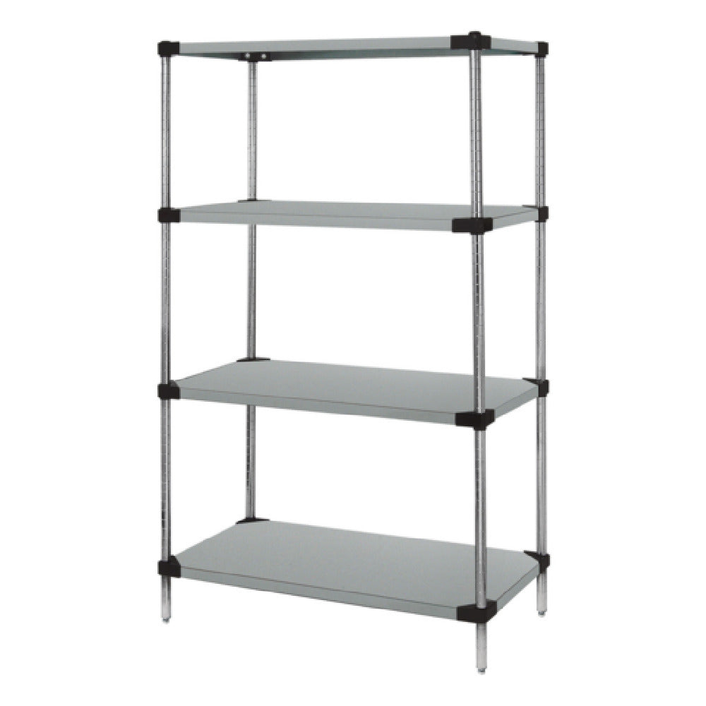 Quantum WRS4-74-1448SS Solid Shelving Starter Kit 48"W X 14"D X 74"H 600 800 Lb. Capacity