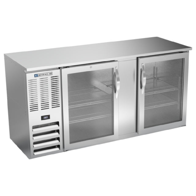Beverage Air BBN68HC-G-S - Refrigerated Back Bar Storage Cabinet, Two-section, 68"W X 26-3/8"D X 34"H