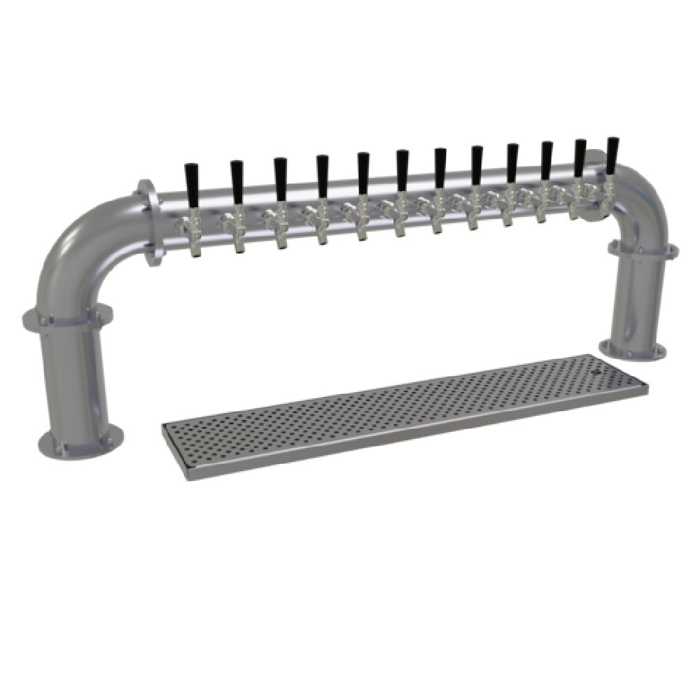Glastender PP-12-SS Pipe Pass-Thru Draft Dispensing Tower Countertop (12) Stainless Steel Faucets (handles Not Included)