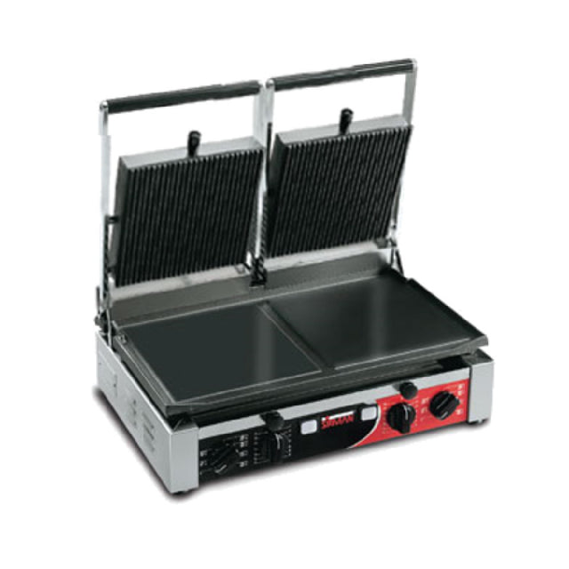 Sirman 34A3661105SI PD LR Panini Grill Double Grooved Top & Flat Bottom