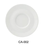 Yanco CA-002 Cambria Saucer 6" Dia. X 3/4"H Porcelain With Aluminum
