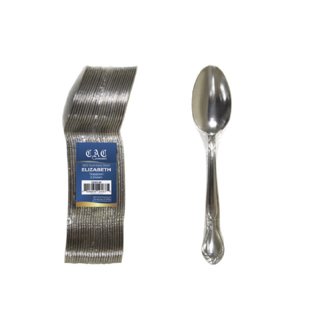 CAC China 2203-01 Elizabeth Teaspoon 6 3/8" 18/0 Stainlesss Steel Frost Finish