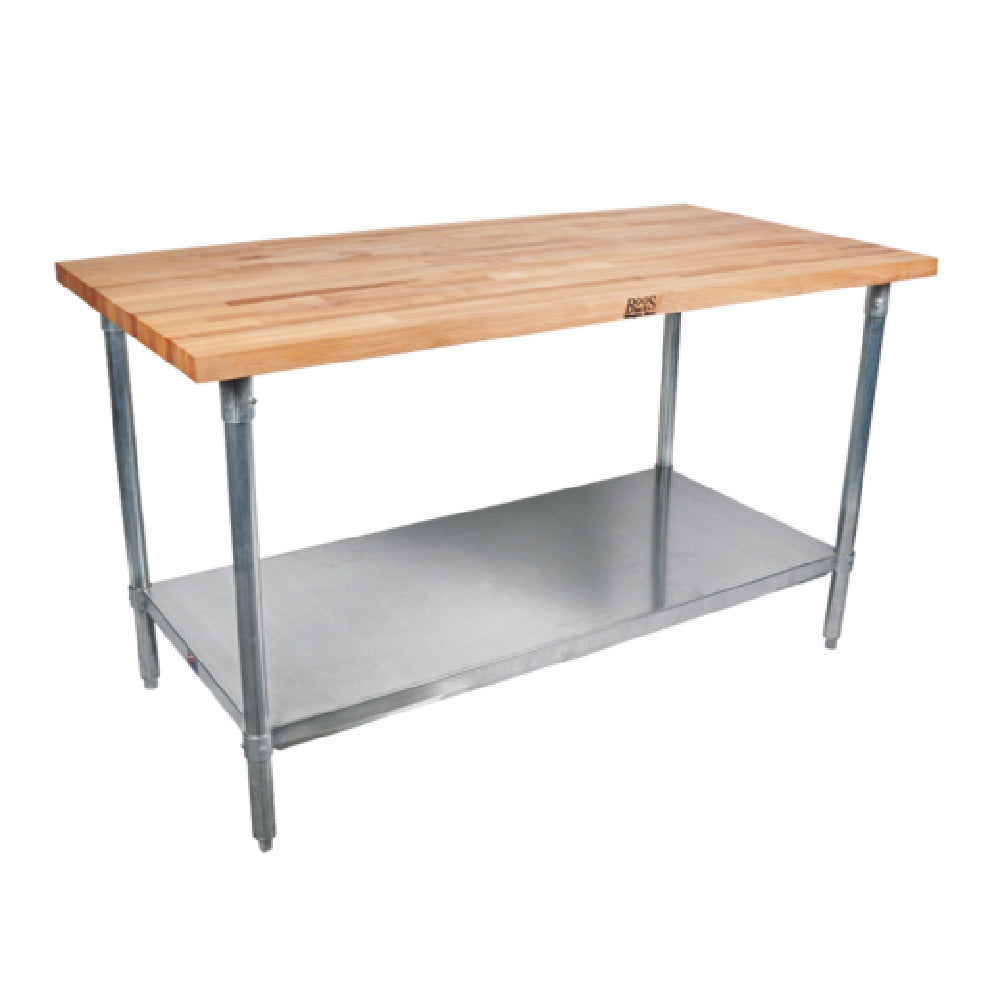 John Boos TNS10 Work Table Wood Top 72"W X 30"D X 35-3/4"H Overall Size