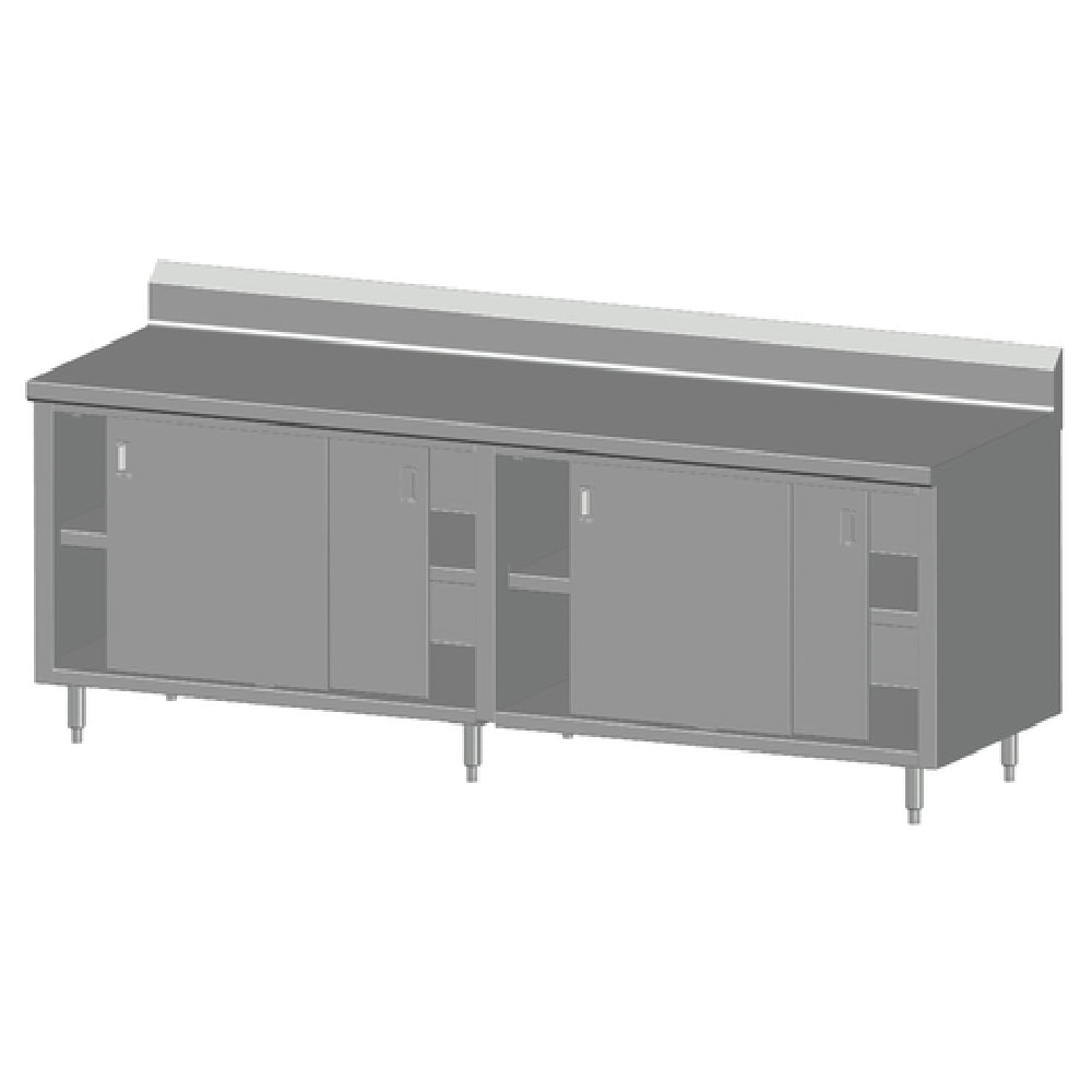 SPG 8CBT-30BD - Universal Stainless Work Table, Cabinet Base With Sliding Doors, 96"W X 30"D