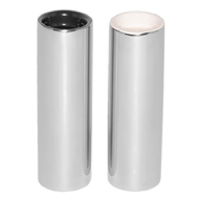 Service Ideas SM-65 Mod18 Steelworks Salt & Pepper Shakers Set 1" Dia. X 3-3/4"H