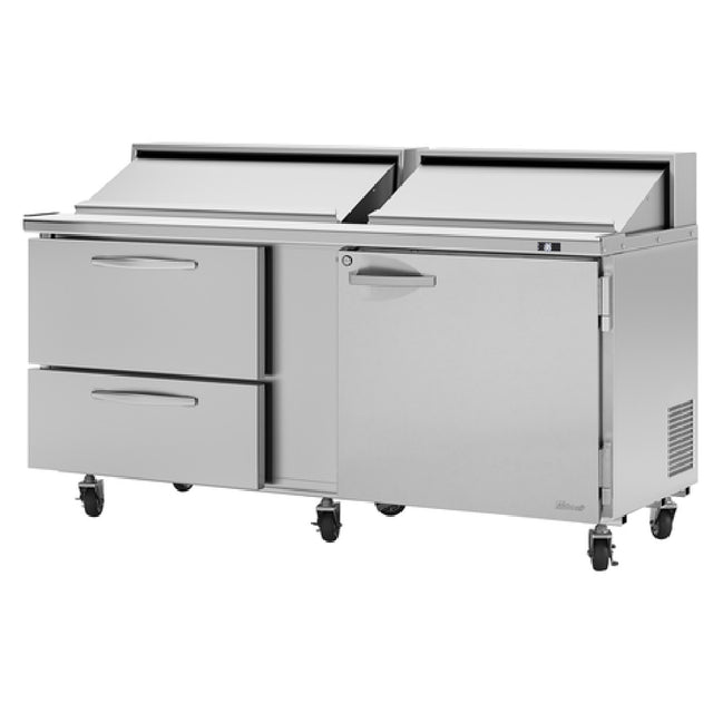 Turbo Air PST-72-D2R(L)-N PRO Series Sandwich/Salad Unit Two-section Rear Mount Self-contained Compressor