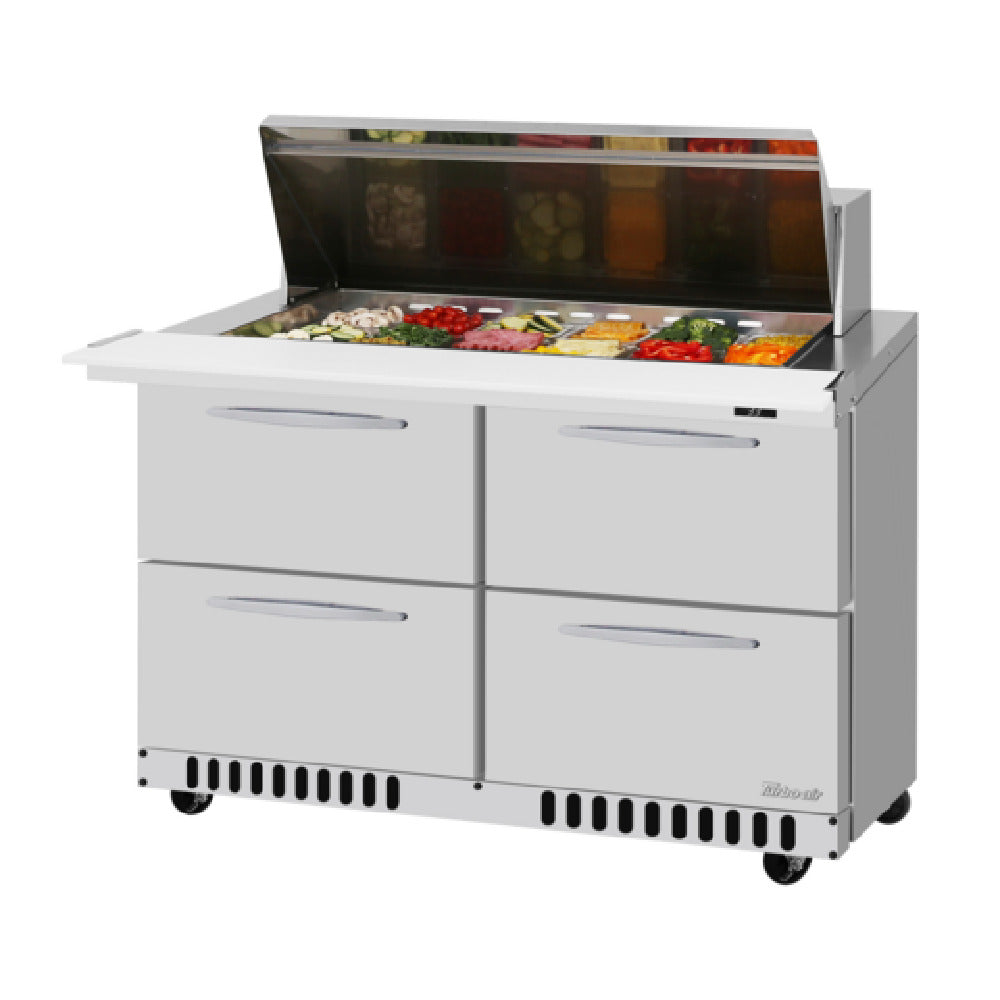 Turbo Air PST-48-18-D4-FB-N PRO Series Mega Top Sandwich/Salad Prep Table Front Breathing Airflow