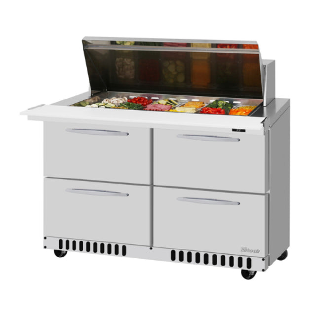 Turbo Air PST-48-18-D4-FB-N PRO Series Mega Top Sandwich/Salad Prep Table Front Breathing Airflow