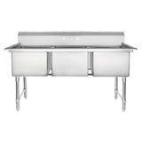 Empura EHD31818 - Sink, 63"W X 23.5"D X 44.25"H, (3) Compartment