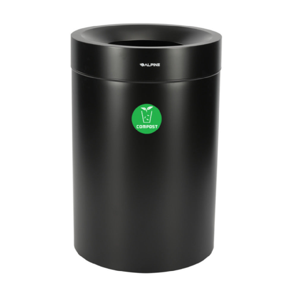 Alpine Industries ALP475-50-BLK-CO Compost Can 50 Gallon Stainless Steel