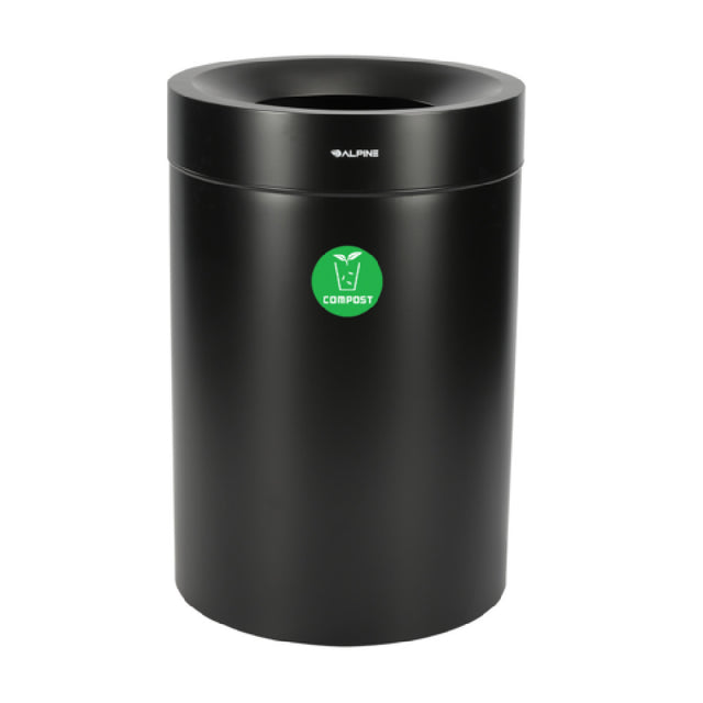 Alpine Industries ALP475-50-BLK-CO Compost Can 50 Gallon Stainless Steel