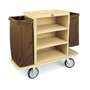 Forbes Industries 2193-36 Plastic Housekeeping Cart Three Shelves In A 30" W X 19"D X 36" H Cabinet With 2" Deep Top Tray