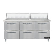 Continental Refrigerator D72N18-D Designer Line Sandwich Unit 72"W Three-section