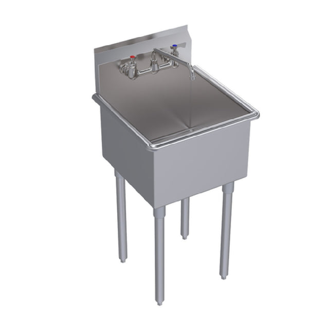 Krowne BS-1818 Royal Series Basin Sink 21"W X 21-1/2"D X 43-3/4"H 18" X 18" X 13" Deep Bowl With 3.5" Drain