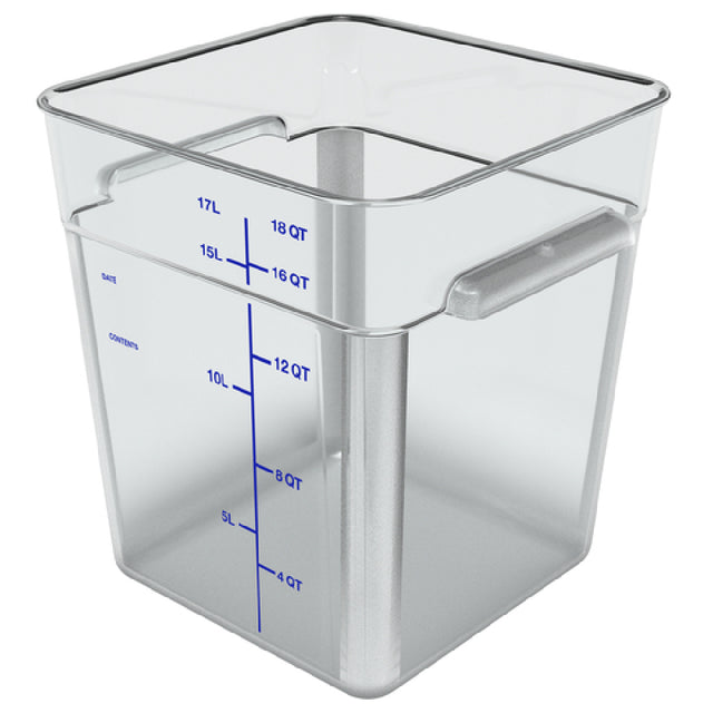Carlisle 1195507 Carlisle Squares Food Storage Container 18 Qt. 11-1/8" X 12-5/8"H