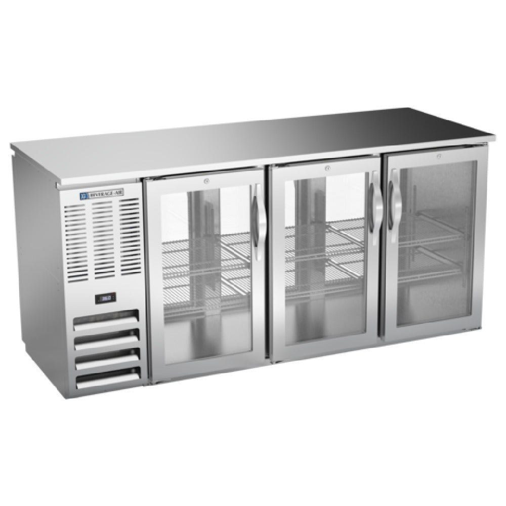Beverage Air BBN72HC-GS-PT-S - Refrigerated Back Bar Pass-Thru Storage Cabinet, Three-section