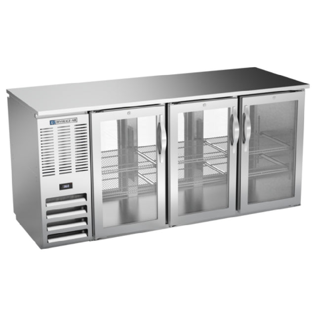 Beverage Air BBN72HC-GS-PT-S - Refrigerated Back Bar Pass-Thru Storage Cabinet, Three-section