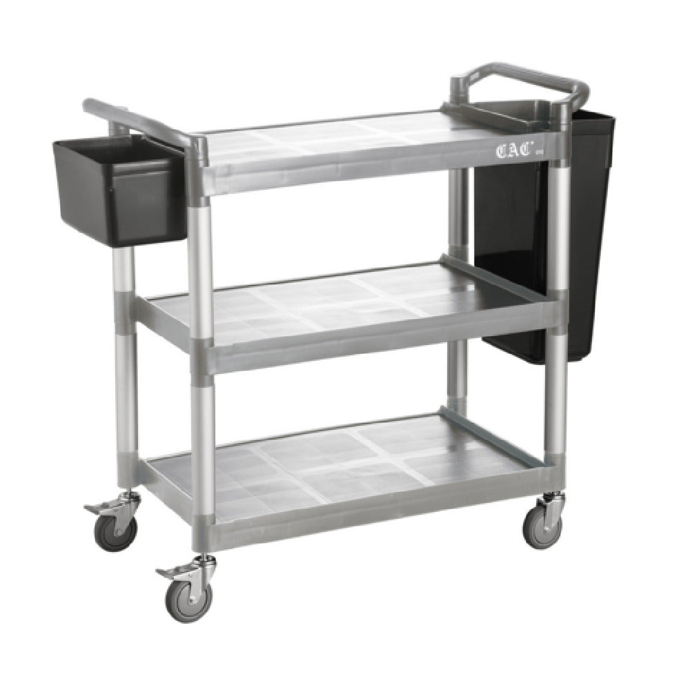 CAC China BTUC-19GY Utility Cart 40-1/8"L X 19-3/4"W X 37-3/4"H 3-tier