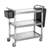 CAC China BTUC-19GY Utility Cart 40-1/8"L X 19-3/4"W X 37-3/4"H 3-tier