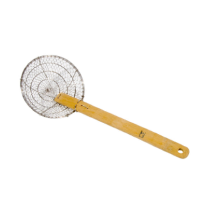 Town 42624SS Stainless Steel Wire Secured To A Cool Bamboo Handle. Coarse For Blanching. Strong Mesh Resists Denting. 14" Stainless Steel.