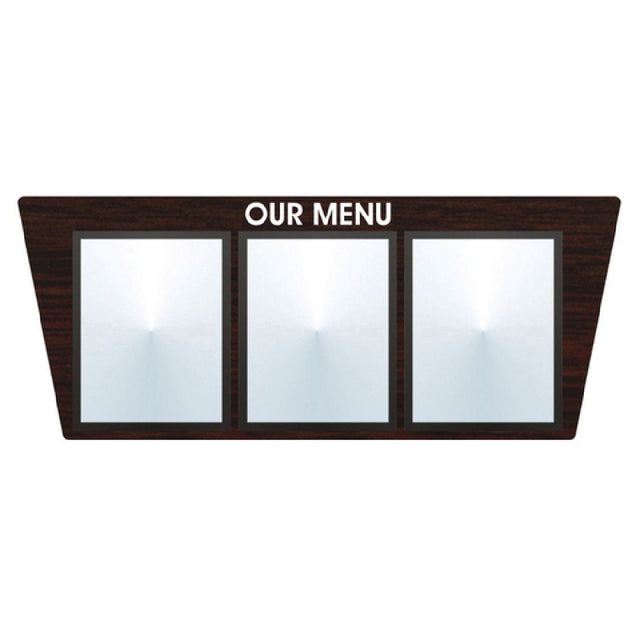 Hubert 85791 - Menu Board, 3-pocket, Wall-mount