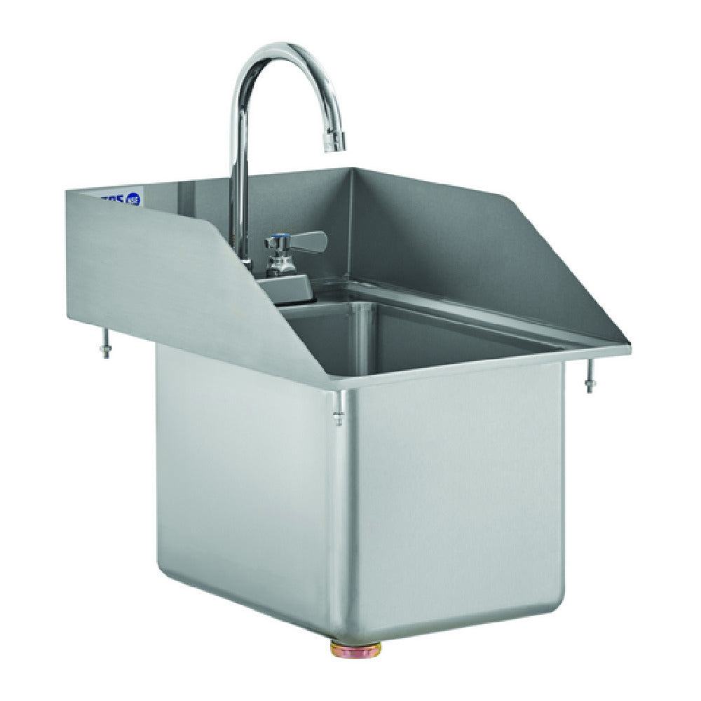 Hubert 108435 - Kratos Sink With Sidesplashes & 3.5" Gooseneck Faucet, Drop-in, 10"W X 14"D X 5"H