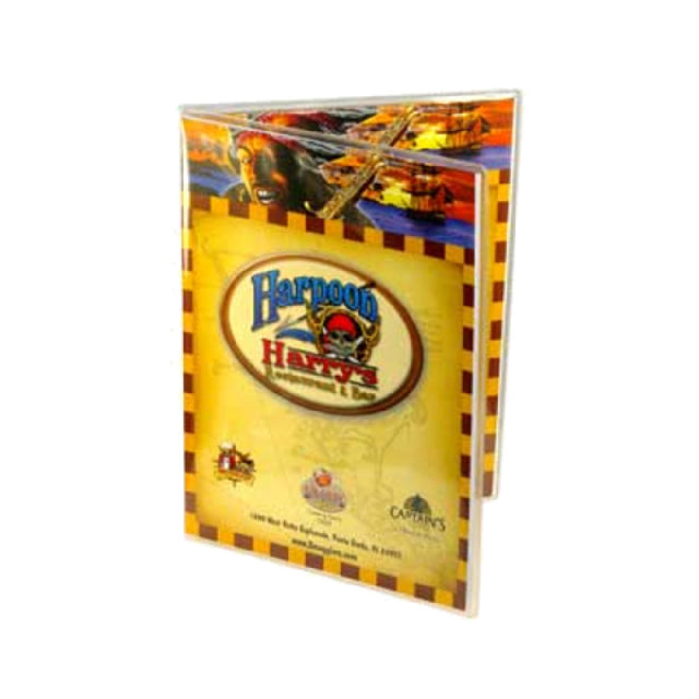 Menu Solutions CHS-200E Menu Jacket Holds 8-1/2" X 14" Inserts Double Panel With 4 Views