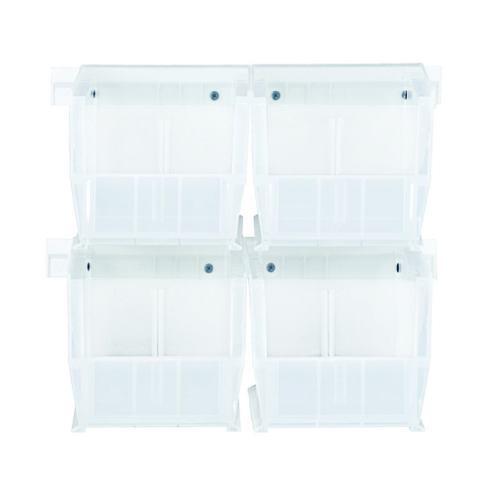 Quantum HNS230CL Hang-n-Stack Bin Complete Package Includes: (4) 10-7/8"L X 5-1/2"W X 5"H (QUS230) Clear Bin And (2) Bin Rails