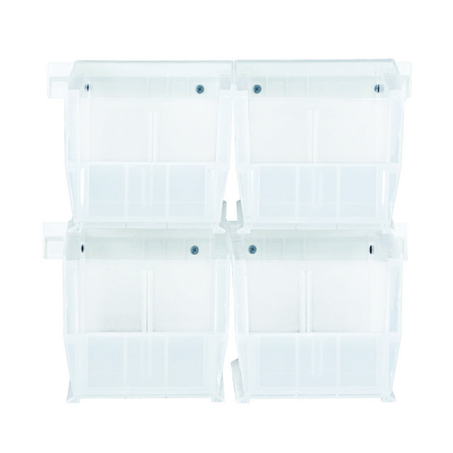Quantum HNS230CL Hang-n-Stack Bin Complete Package Includes: (4) 10-7/8"L X 5-1/2"W X 5"H (QUS230) Clear Bin And (2) Bin Rails