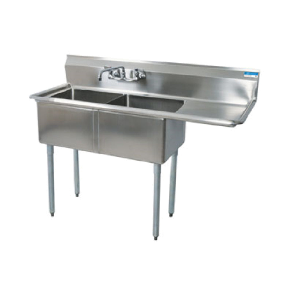 BK Resources BKS-2-18-12-18R Sink Two Compartment 56-1/2"W X 23-13/16"D X 43-3/4"H Overall Size
