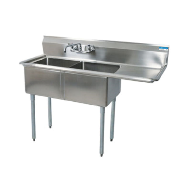 BK Resources BKS-2-18-12-18R Sink Two Compartment 56-1/2"W X 23-13/16"D X 43-3/4"H Overall Size