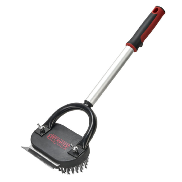 Chef Master 90257 Horseshoe Brush Head 20-1/2"W X 11-1/4"D X 10-3/4"H Stainless Steel Bristles & Scraper