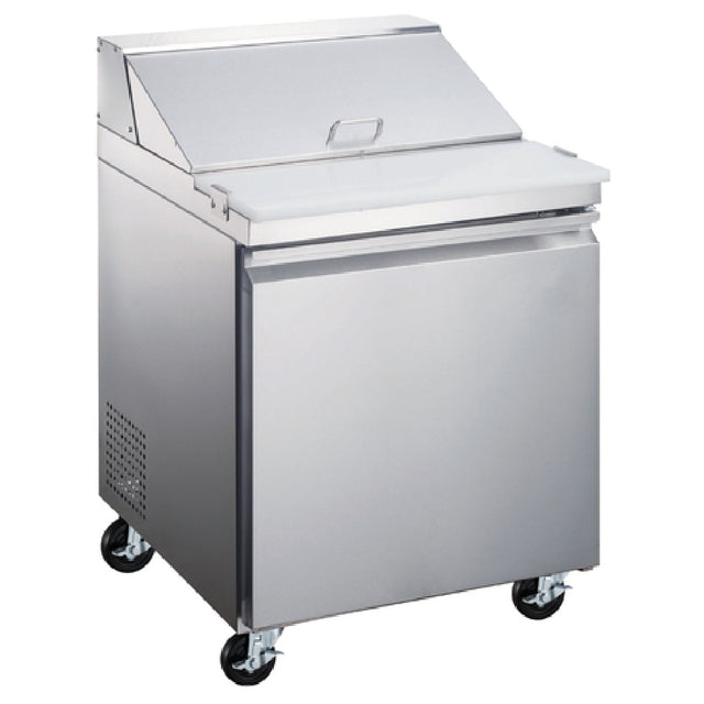 Omcan 50045 (PT-CN-0686-HC) Refrigerated Prep Table One-section Rear Mount Self-contained Refrigeration