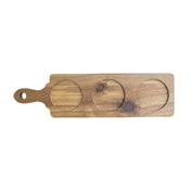 International Tableware WD-143 Serving Board 14-3/8"L X 4"W (3) Indented Circle 2-3/4"D