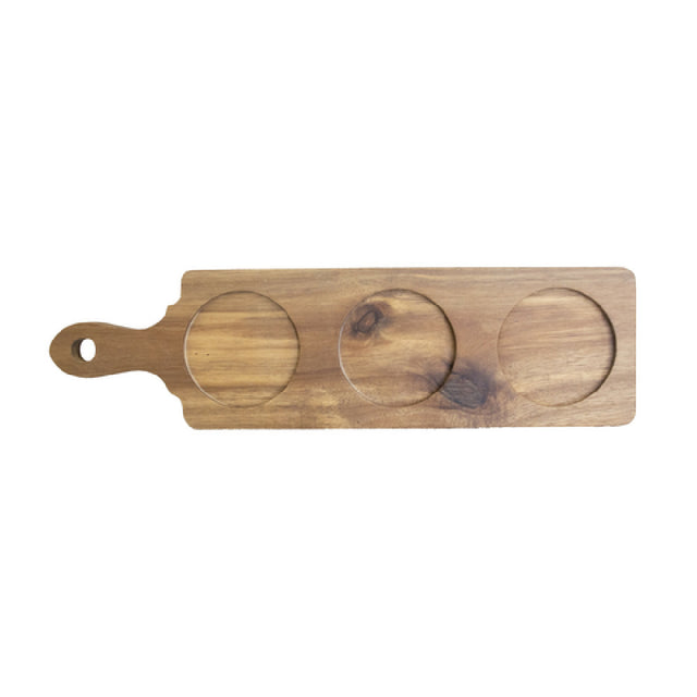 International Tableware WD-143 Serving Board 14-3/8"L X 4"W (3) Indented Circle 2-3/4"D