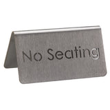 Service Ideas 1C-BF-NOSEATING-MOD Beverage ID Tent "No Seating" 1-1/2"H X 3"W