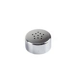 A small, round, chrome plated metal object with a flat bottom and slightly domed top, featuring multiple small holes arranged in a circular pattern—this Universal Top TableCraft 615 is set against a plain white background.