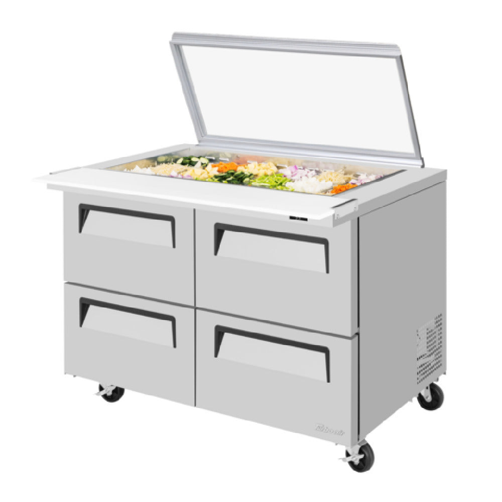 Turbo Air TST-48SD-18-D4-N-GL Super Deluxe Sandwich/Salad Mega Top Unit With Glass Lid