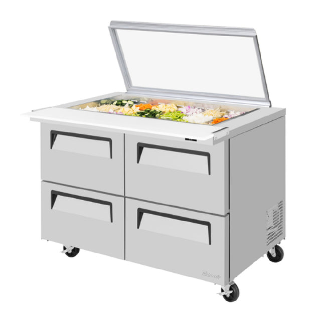 Turbo Air TST-48SD-18-D4-N-GL Super Deluxe Sandwich/Salad Mega Top Unit With Glass Lid