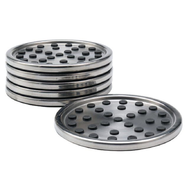Service Ideas COAST4SS Coaster 4"dia. With Rubber Grips