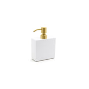 FOH RSP017WHT22 11oz New York Pump Snow With Matte Brass Top Includes One RSP102GOS22 Stainless Pump Top Matte Brass