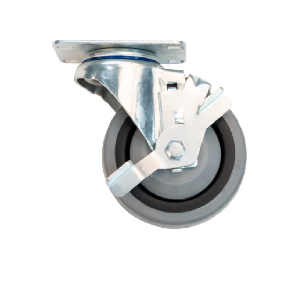 New Age Industrial C539 Plate Caster Swivel With Brake 4” Diameter