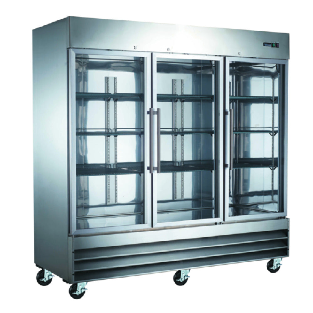 Admiral Craft USRF-3D-G U-STAR Refrigerator Reach-in 3-section Glass Door