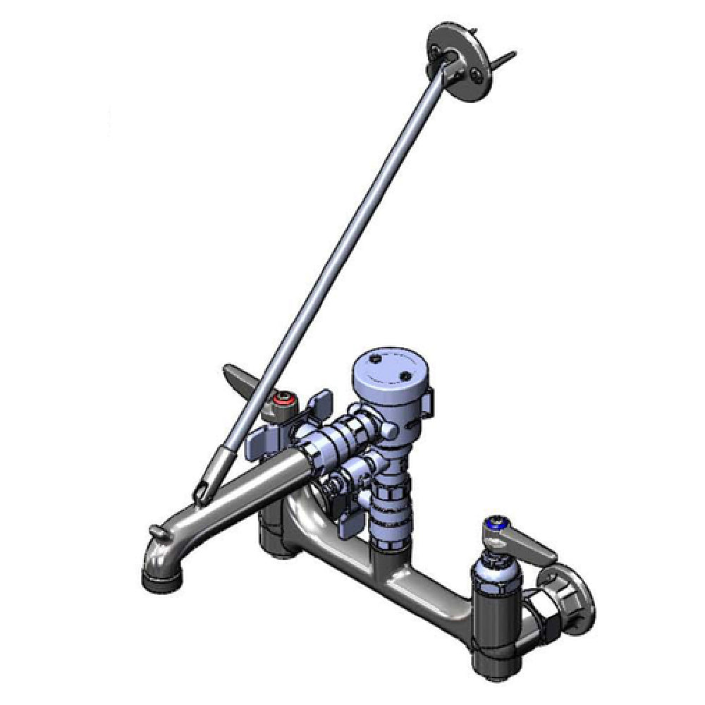 T&S Brass B-0665-BSTR-963 Service Sink Faucet 8" Wall Mount Built-in Stops