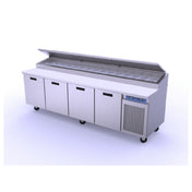 Randell 84111N-290-PCB Refrigerated Raised Rail Prep Table Four-section 111" W
