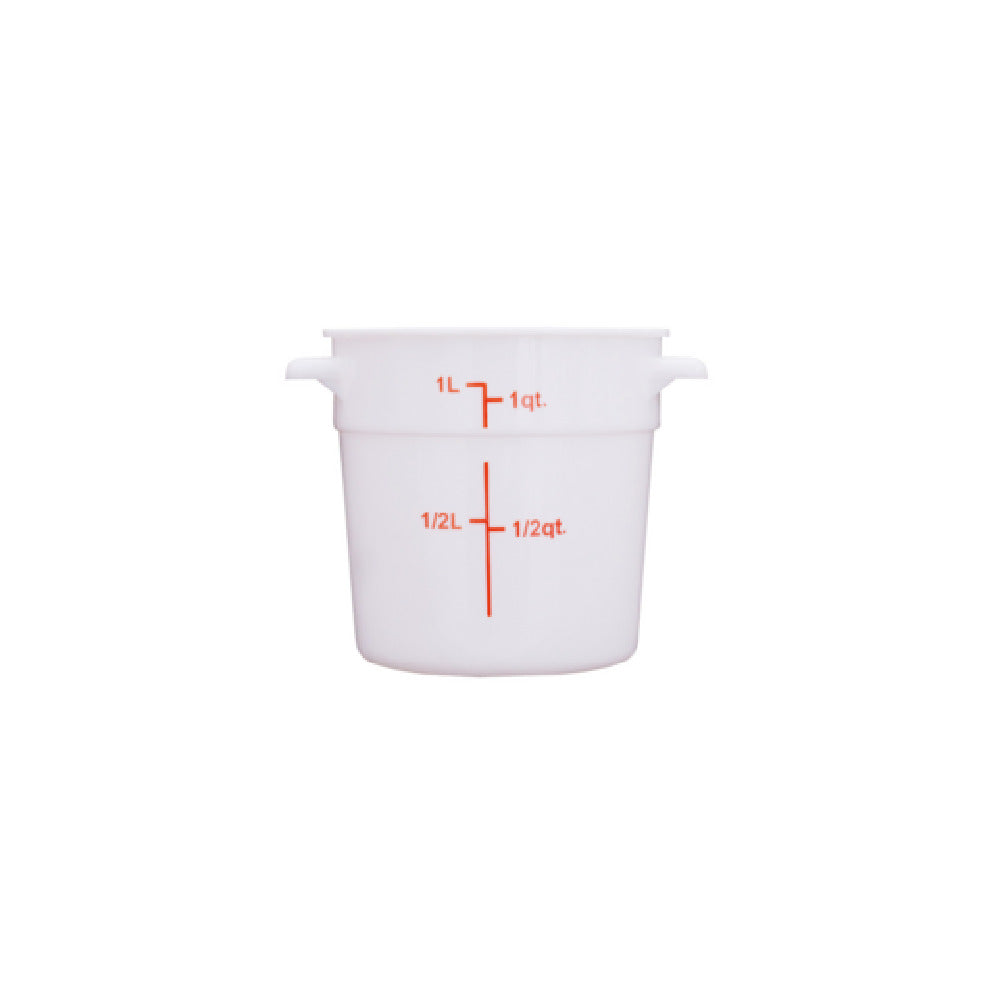 CAC China FS3P-1W Food Storage Container 1 Qt. Round