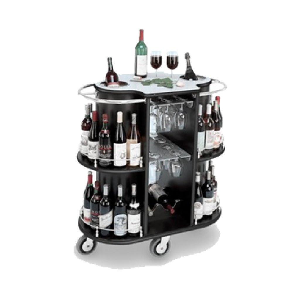 Forbes Industries 4832 Wine Cart High Pressure Laminate Oval Cabinet Avonite Top