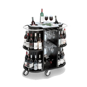 Forbes Industries 4832 Wine Cart High Pressure Laminate Oval Cabinet Avonite Top