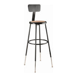 National Public Seating 6230HB-10 NPS® Heavy Duty Steel Stool With Backrest 32"-39"